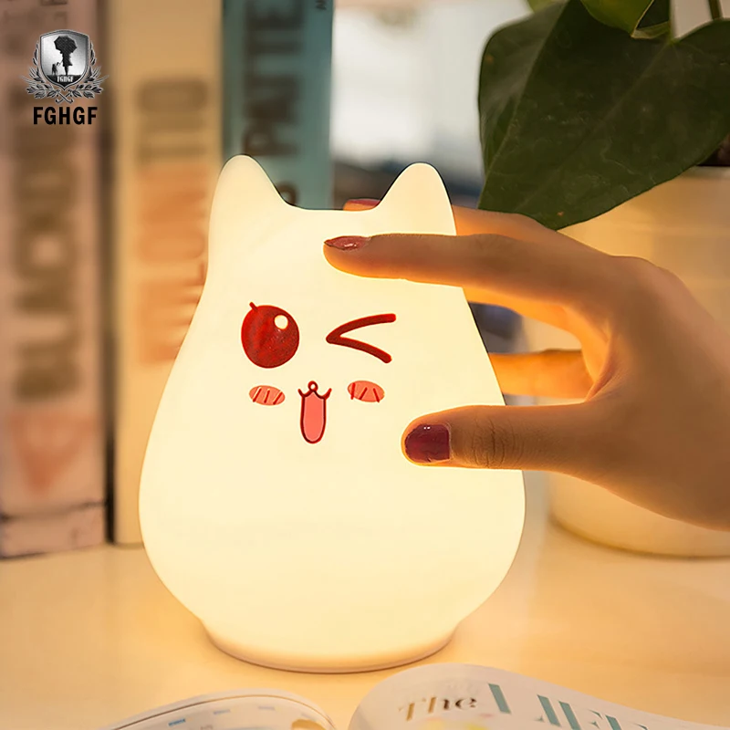 

New Arrivals Portable USB Rechargeable Automatic Decor Lamp For Kid Bedroom Colorful Cute Silicon Sensor Control LED Light