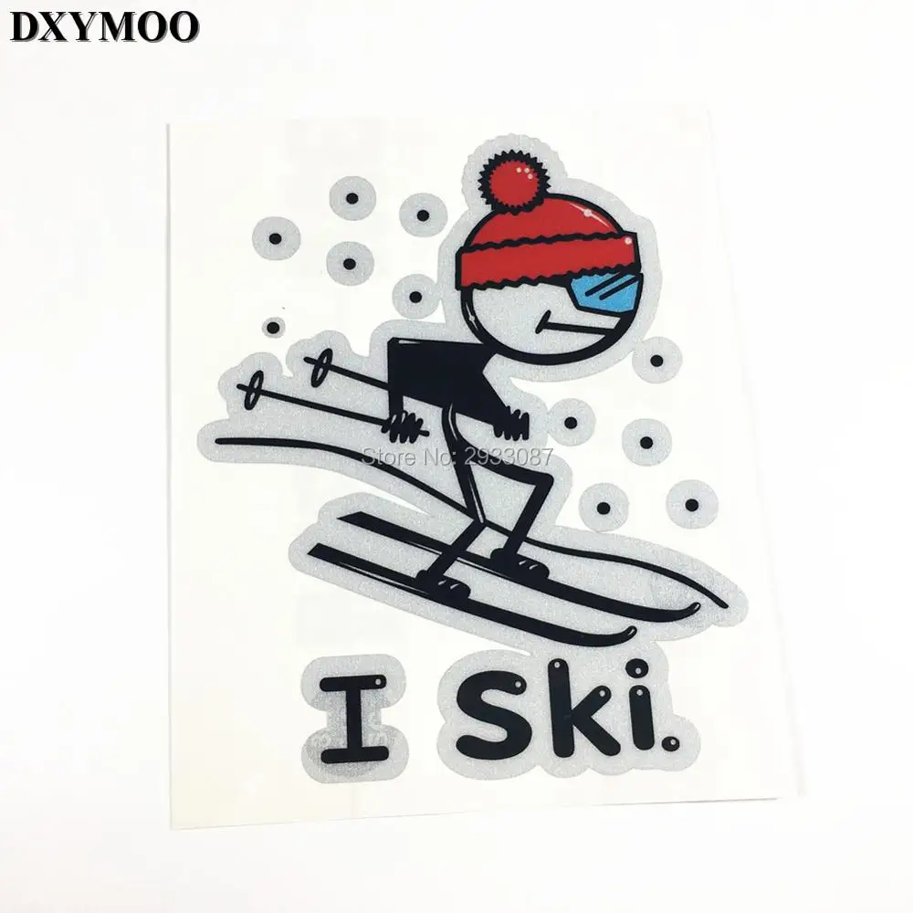 3 Sizes Sports I Ski Sticker Funny Sking Car Sticker Decals Vinyl Window Motorcycle Fish Tank