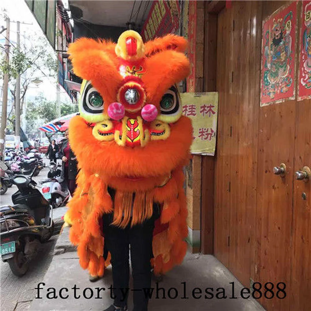 Chinese Folk art Lion Dance mascot Costume wool Southern For two adults new Advertising Carnival Halloween Christmas Easter |