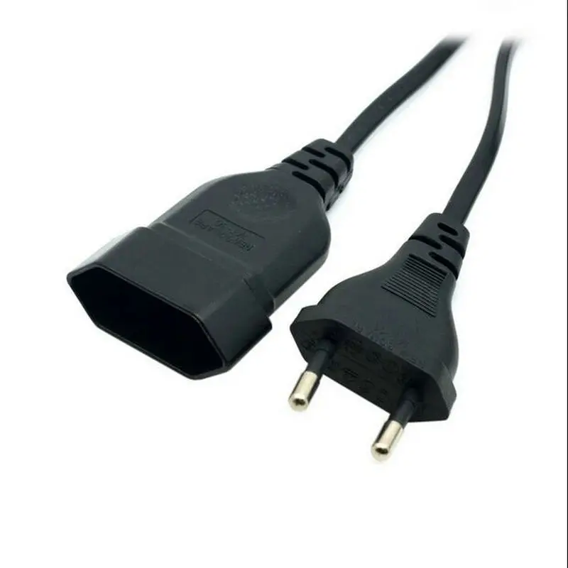 

European EU 2 Prong VDE Male to Female Power Extension Cord Cable 1.8m for PC Computer PDU UPS free shipping  tracking number