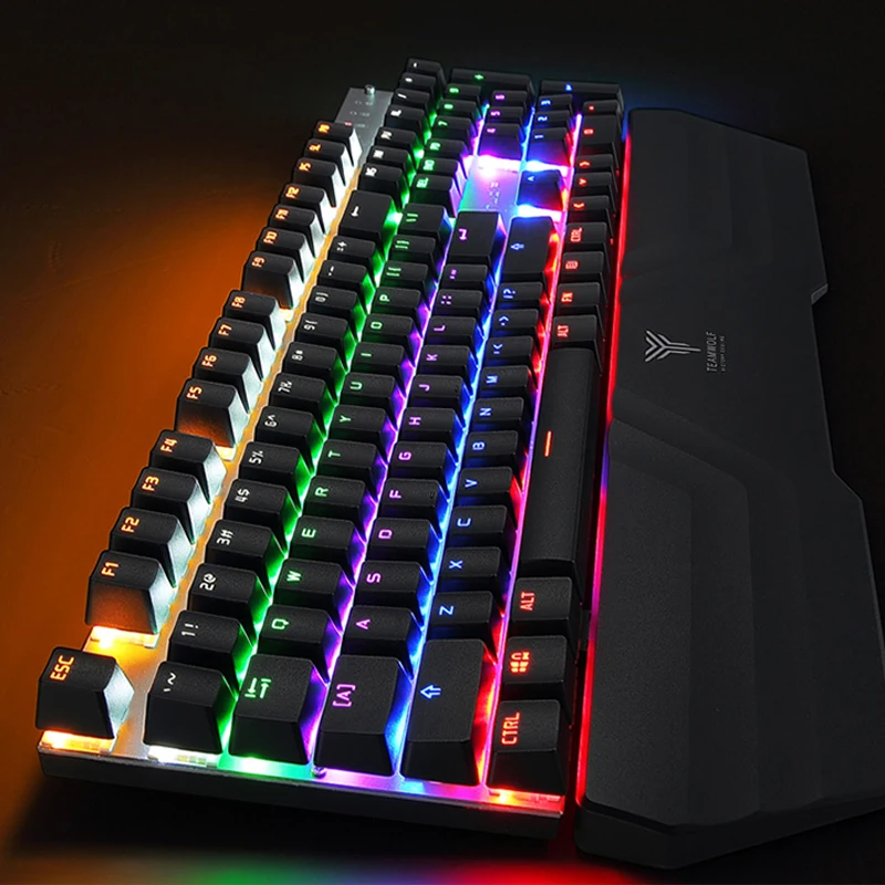 

TEAM WOLF X20 2.4GHz Wireless / USB Wired Mechanical Gaming Keyboard 104 Key Blue switch Backlight With Hand Rest