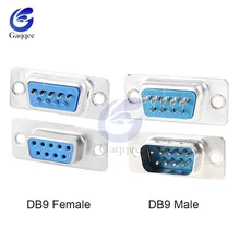 10 шт. RS232 DB9 Серийный VGA 9 Pin Женский 2 ряда припоя Тип штекер D-SUB штекер разъем