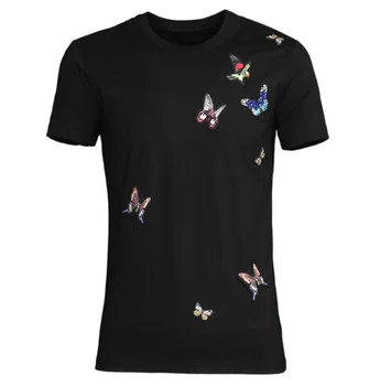 

High Quality Men's Fashion T-shirts New Arrival Men's More Color Butterfly Embroidery Short Sleeve T-shirts M-l-xl-2xl-3xl