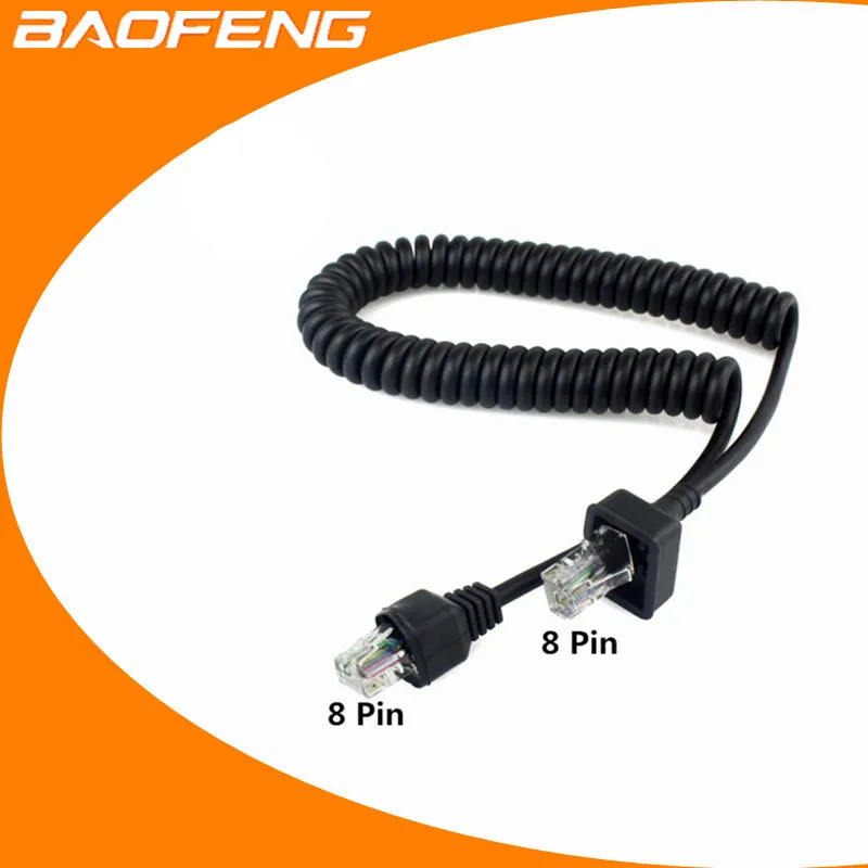 2pcs 8 Pin Replacement Speaker Mic Cable Microphone Cord For Kenwood Tk