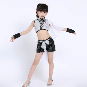 

Children's Hip-hop Dance Costumes Jazz Drum Dance Clothing Sequined Costumes for Girl Ballroom Dance Clothes