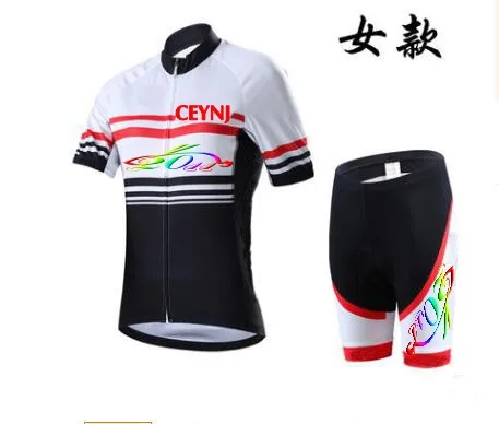 

CEYNJ new cycling clothes black and white female summer perspiration Healthy cycling cycling clothing bike clothing