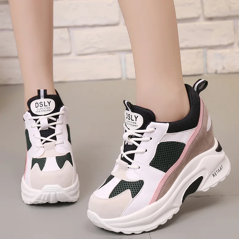 2018 обувь с сеткой на платформе женская Корейская версия из дышащего ShoesCasual сезон: