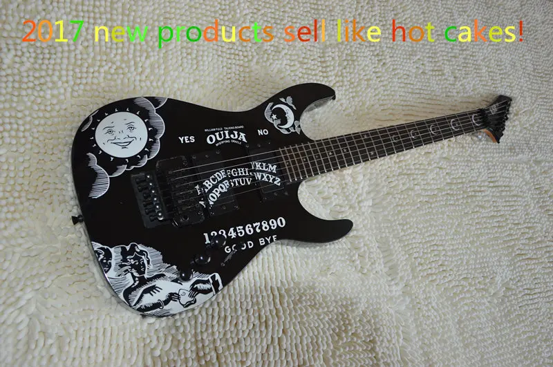 

Free shipping! Musical Instrument Kirk Hammett Signature Guitarra ESP KH-2 Ouija Electric Guitar Black Alder Body Active Pickups