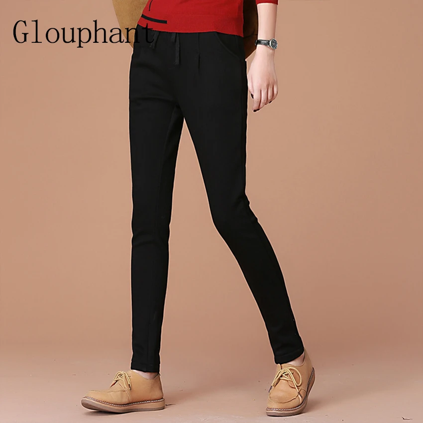 Glouphant Solid Slim Cotton Winter Pant Women Thicken Warm