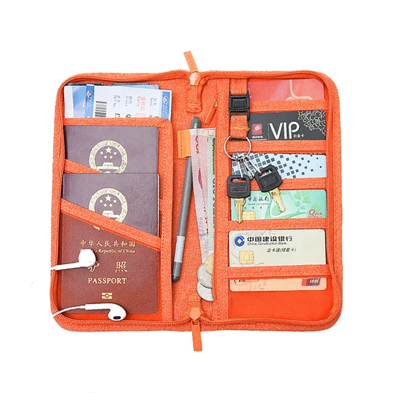 Портативная дорожная сумка для хранения паспорта органайзер для наличных кредитных карт ID держатель для карт чехол мульти карман Сумочка Органайзер товары для дома - Цвет: orange