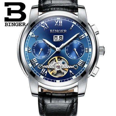 Швейцарские механические часы для мужчин сапфир Бингер люксовый бренд водонепроницаемые мужские часы сапфир 18 К золото Цвет Часы B8601-12 - Цвет: Item 10