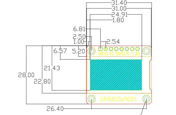 1,14 дюймовый дисплей модуль ips lcd TFT lcd модуль ST7789 HD цветной экран Full View 8pin 135x240 3,3 V SPI интерфейс