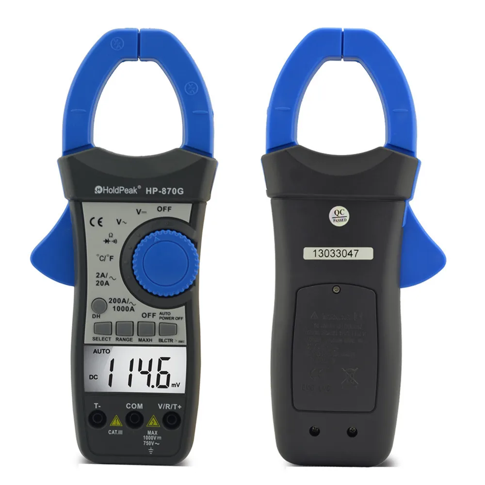 HoldPeak HP 870G Auto Range DC AC Voltage AC current Digital Clamp