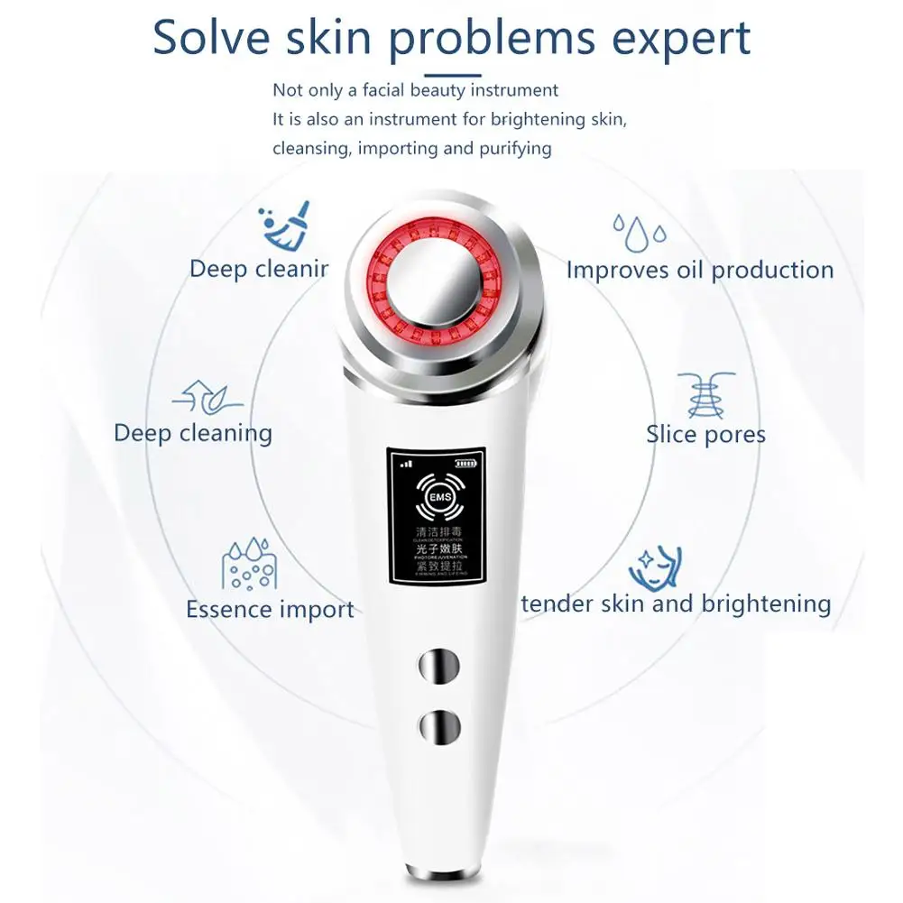 Branqueamento de Limpeza Instrumento de Beleza Cuidados com a Pele Colorido Levou Facial Limpeza Profunda Lifting Massageador Elétrico Dispositivo Luz 23 Beleza e saúde