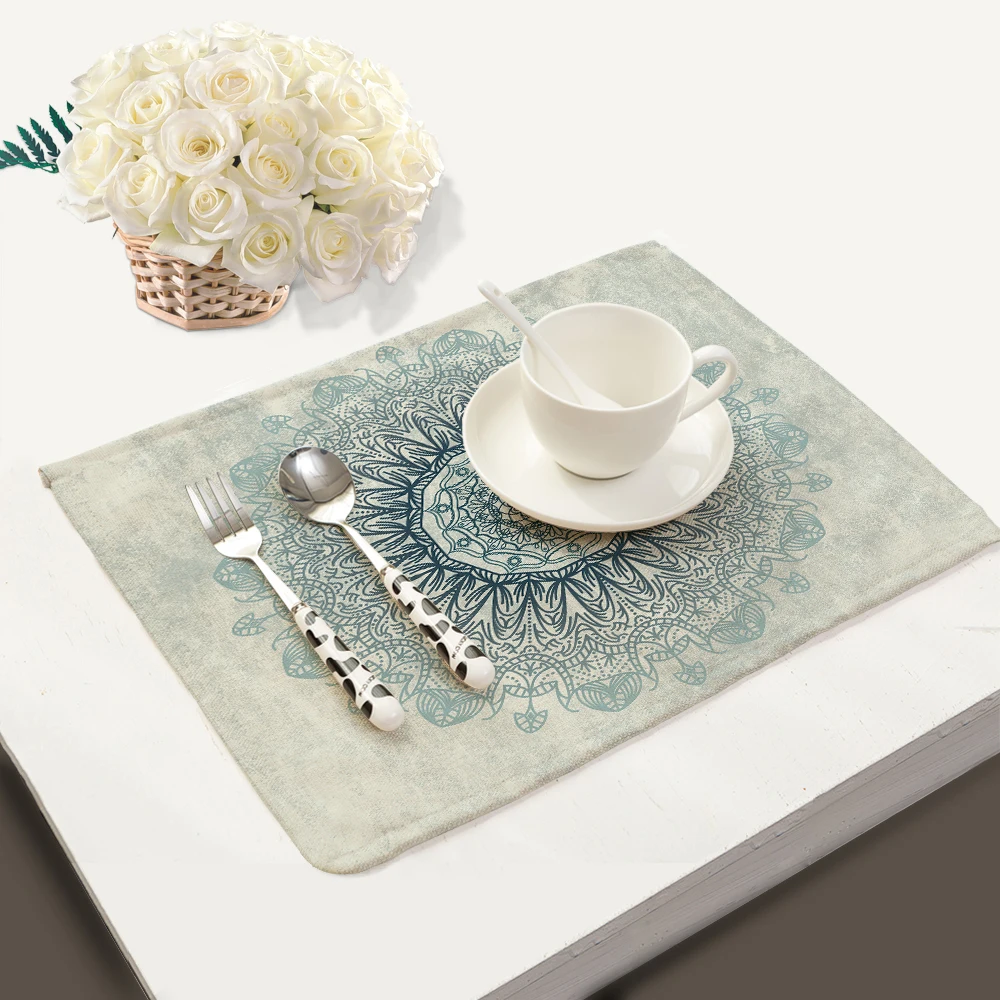 Miracille Mandalas Pattern Fashion Table Placemats for Table Set Cotton Linen Home Accessories Kitchen Pad Coffee Tea Place Mats Miracille Mandalas Pattern Fashion Table Placemats for Table Set Cotton Linen Home Accessories Kitchen Pad Coffee Tea Place Mats