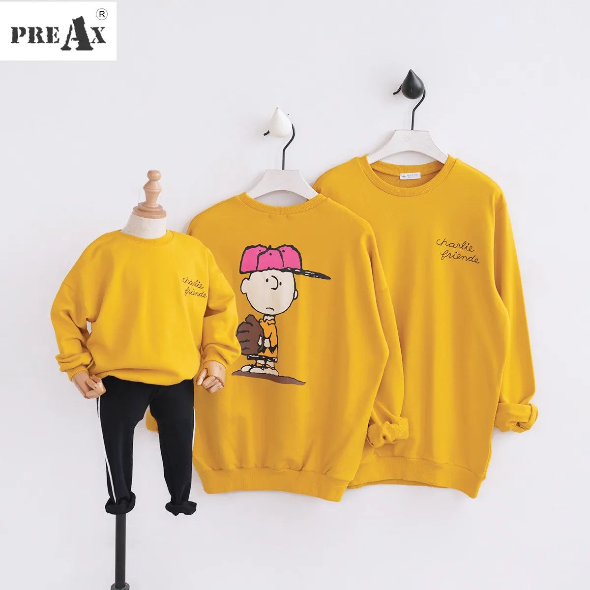 

Family Matching Outfits Spring New Children Cartoon Printing T Shirt Kids Sweaters Pullovers Baby Clothes Tops Tee Family Look