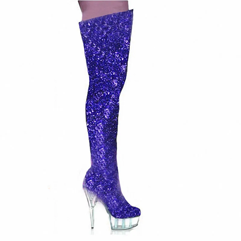 Сексуальная танцевальная обувь laijianjinxia сапоги до бедра для ночного клуба обувь Вечеринка; сапоги-ботфорты; ботинки до колен Высокие
