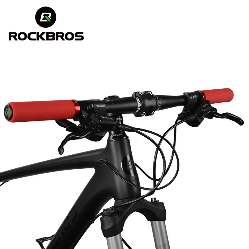 ROCKBROS руль велосипеда ручки MTB силиконовые губчатые накладки на ручки Анти-занос, удар-поглощая мягкая байка ручки Ultraight