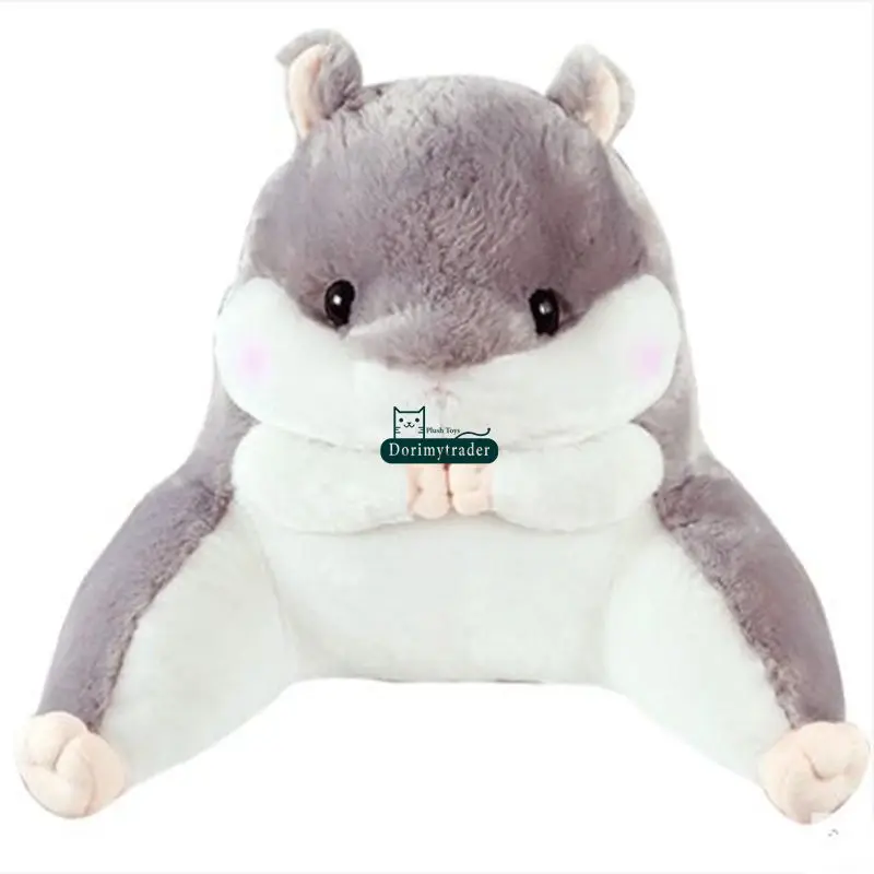 Dorimytrader Lovely 50cm x 55cm Soft Cartoon Hamster Plush Pillow Anime Waist Cushion Stuffed Animal Hamster Toy Doll DY61720 (4)