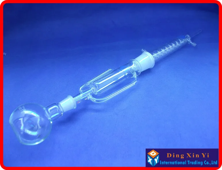 

(2 pcs/lot)125ml Soxhlet extractor,Extraction Apparatus soxhlet with coiled condenser,condenser and extractor body,Lab Glassware
