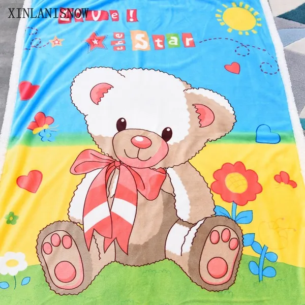 Cartoon Winter Warm Blanket Soft Blanket on Bed Coral Fleece Throw