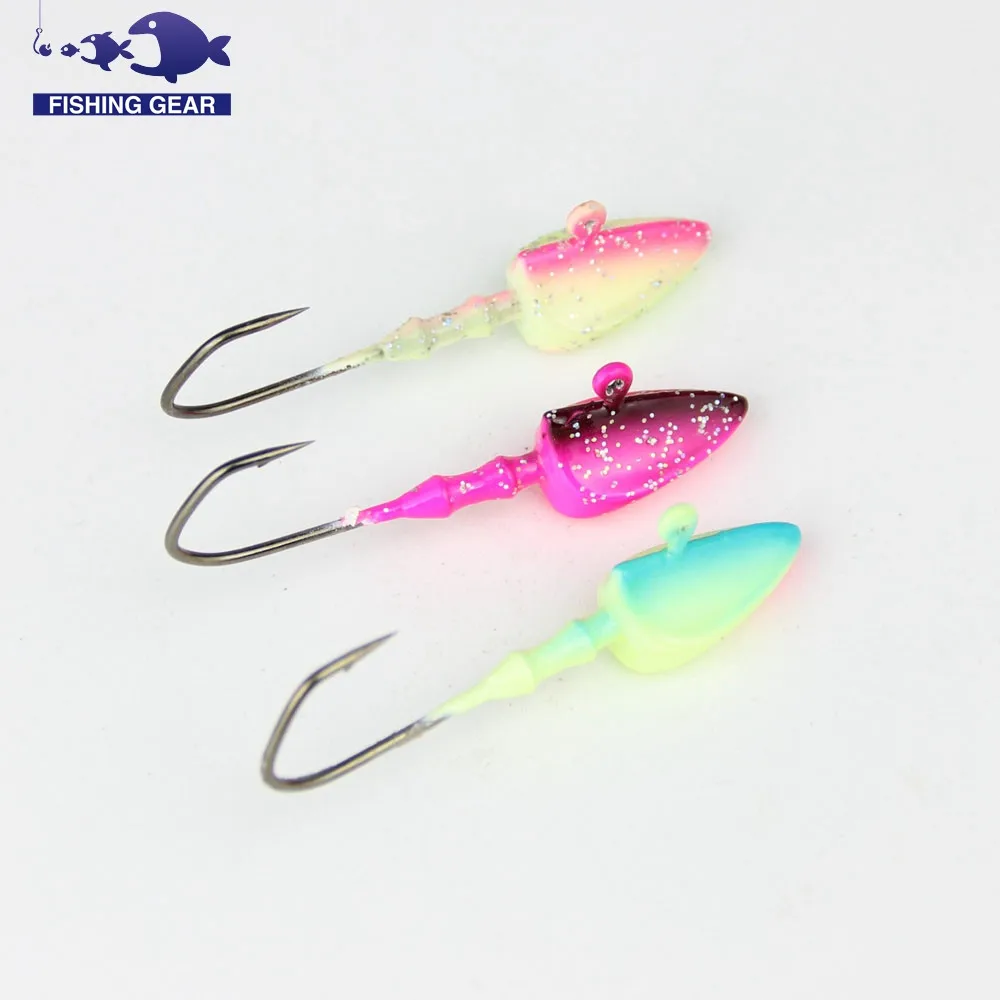 14g fishing lead jig head hook 3pcs sea bass ice carp fishing hooks lead head triangle jig head bait fishing leurre peche pesca  (5)