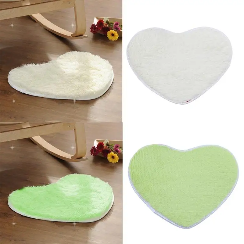Buy Cute Love Heart Shaped Non slip Soft Coral Velvet