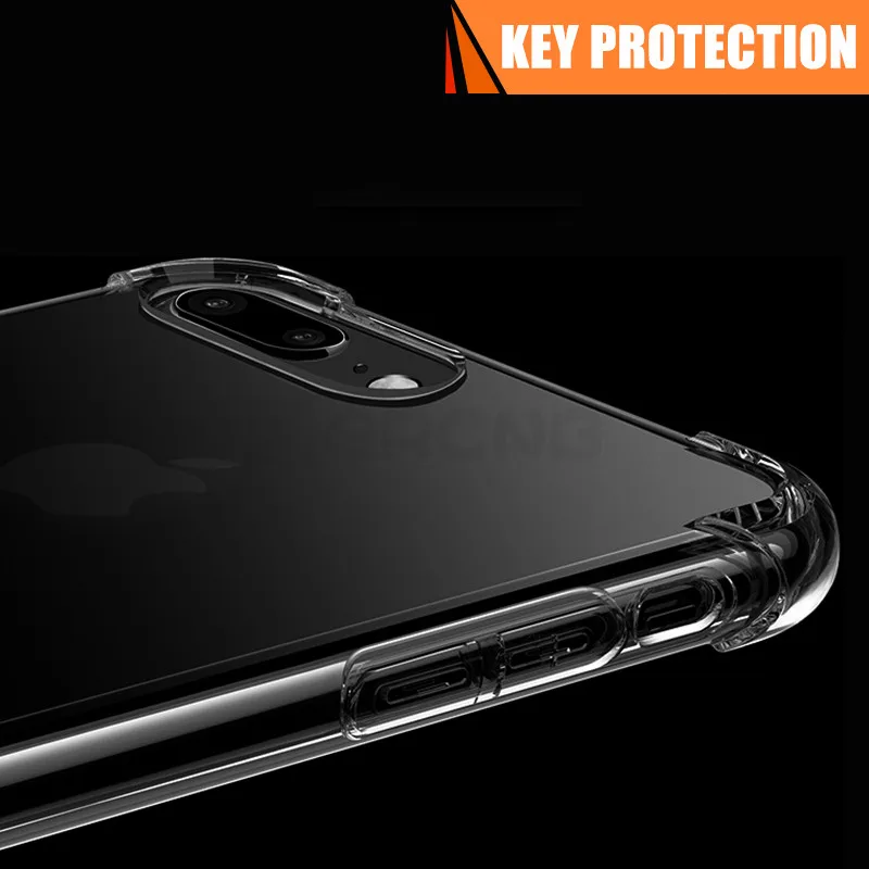 Противоударный чехол для телефона прозрачный мягкий Iphone X 6 6s 8 7 Plus 5 5S Se