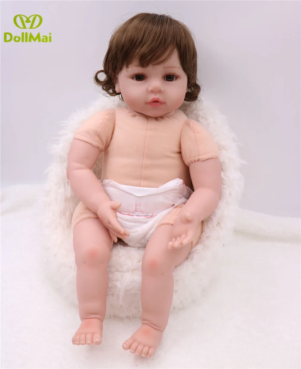 DollMai Reborn baby, кукла для маленьких девочек, 22 дюйма, 55 см, силиконовая Кукла reborn baby dolls, восхитительный реалистичный подарок для детей, bebes reborn