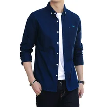 Плюс размер 5XL длинный рукав рубашка мужская Высококачественная Однотонная рубашка hombre повседневные, зауженные деловые рубашки мужские Chemise Homme