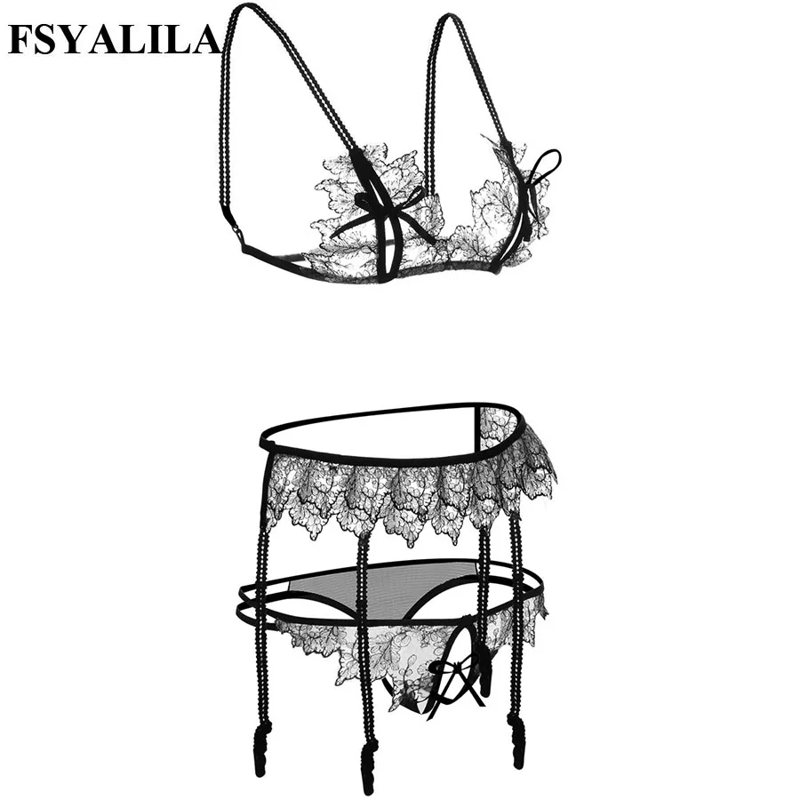 Women Hot Erotic Lingerie Set Open Cup Lace Bra Garter G String Sexy Babydoll Exotic Apparel Lenceria Sexy Costume Open Crotch Women Hot Erotic Lingerie Set Open Cup Lace Bra Garter G String Sexy Babydoll Exotic Apparel Lenceria Sexy Costume Open Crotch