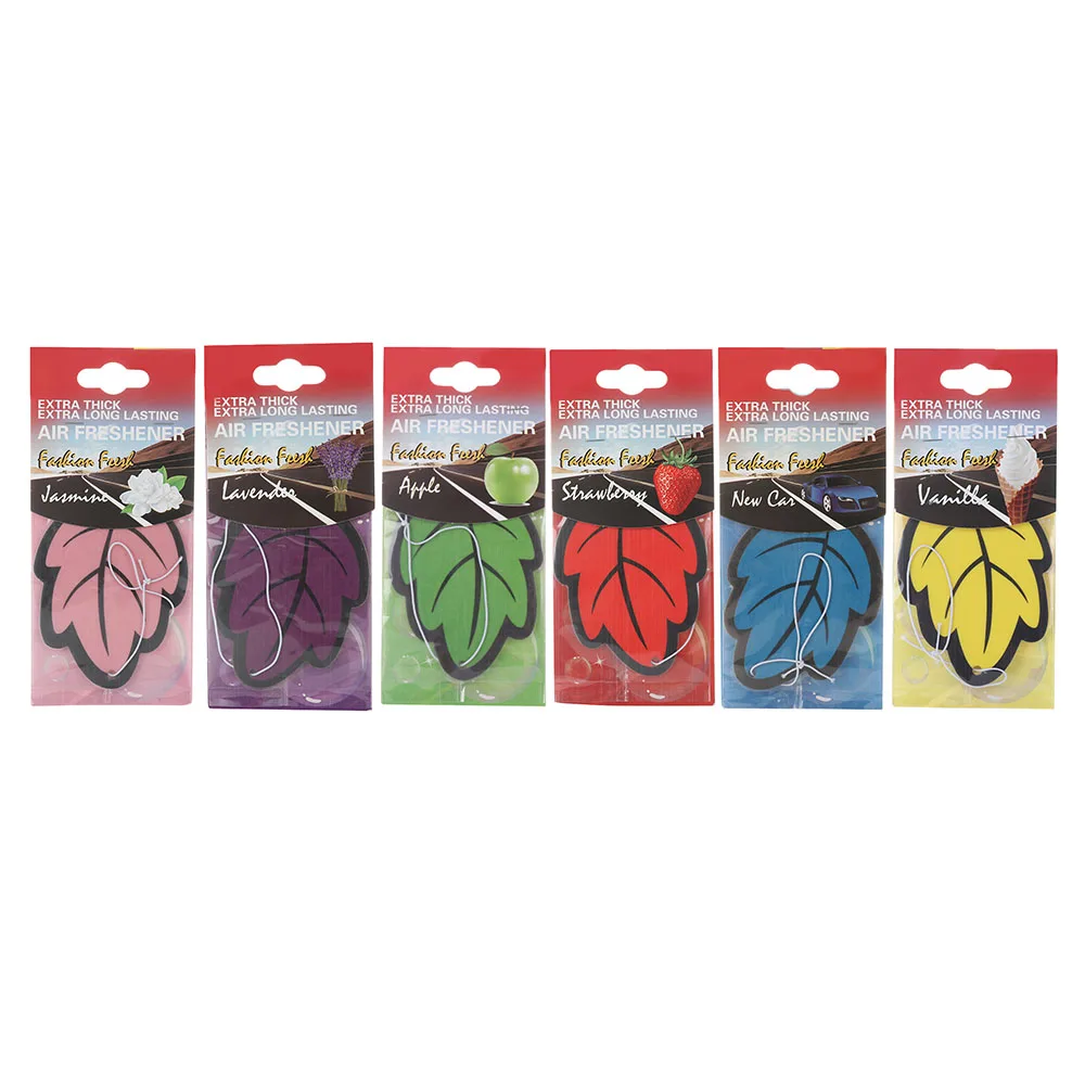 

6pcs/lot Shine Paper Hanging Car Air Freshener Vanilla Perfumed/Fragrance Leaf Shape