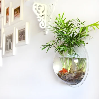 

Wall Decoration Beautiful Aquarium Decoration Acrylic Small Fish Tank Wall Gold Fish Bowl Hanging Small Fish Tank Aquarium