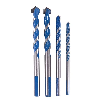 

4Pcs 6-12Mm Triple-cornered Drill Bit Tiling Cement Multi Purpose Ceramic Wall Glass Cement Hole Opener Stone Blue Cutter Nail