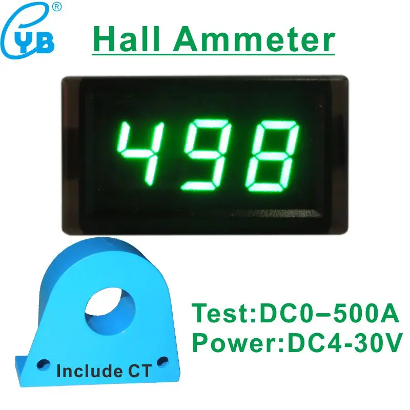 DC 0 500A Ammeter LED Ampere Meter DC Amp Panel Meter Current Tester