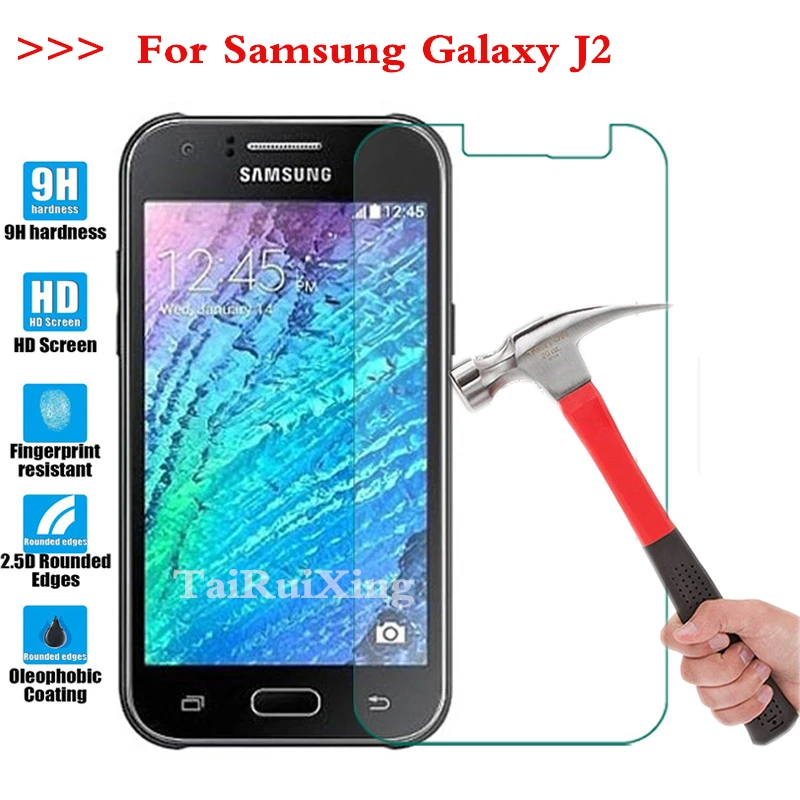 

9H 0.3mm 2.5D HD For Samsung Galaxy SM-J2 SM-J200 SM-J200H SM-J200F Nxt Duos Tempered Glass Screen Protector Protective Film *