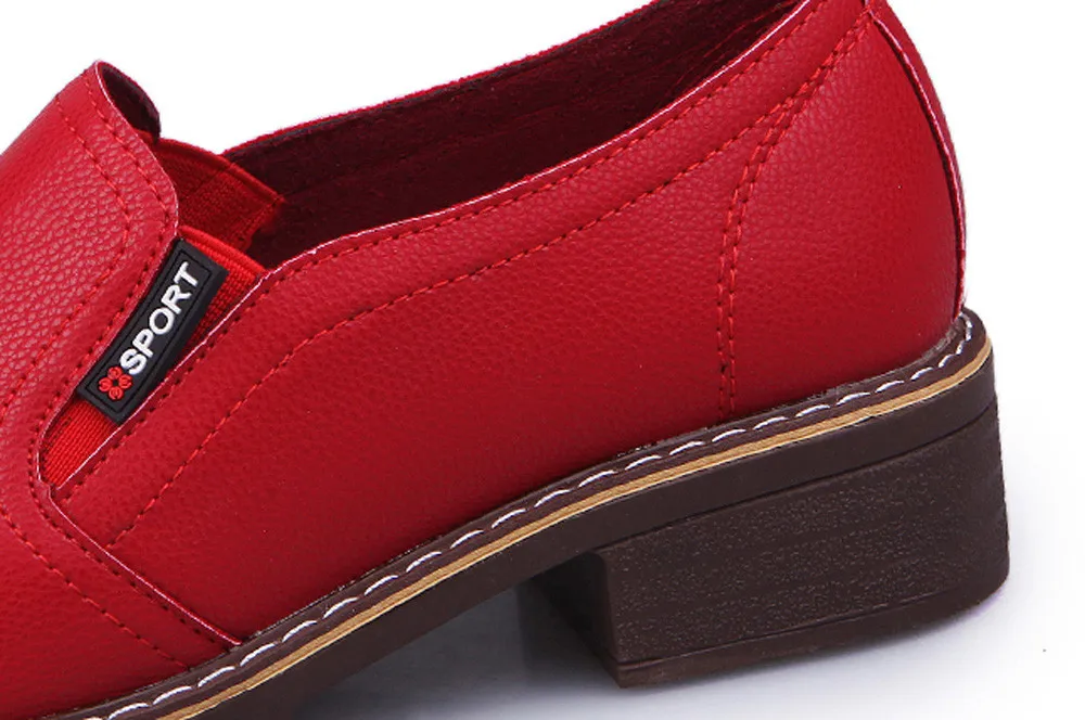 Г., модные женские туфли-лодочки на низком квадратном каблуке однотонная кожаная женская повседневная обувь Туфли-лодочки без застежки