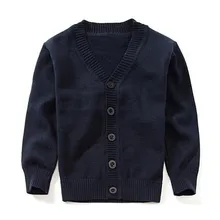 Детские свитера, кардиган высокого качества, Повседневный свитер с v-образным вырезом для мальчиков и девочек, вязаный свитер для детей 1-7 лет