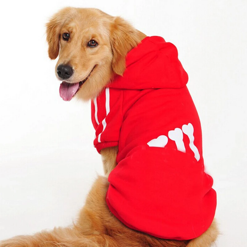 Autumn Stripe Dog Hoodie Sports Leisure Pet Dog Clothes Golden