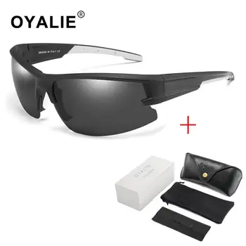 

OYALIE Semi-rimless Polarized Sunglasses with Case Bag Unisex Coating Lens Mirror Sun Glasses Driving Goggles Gafas UV400 Gift