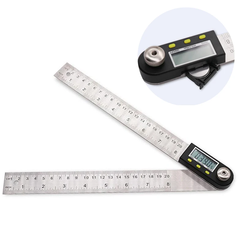 

200mm Digital Angle Ruler Finder Meter Protractor Inclinometer Goniometer Electronic Angle Gauge Stainless Steel