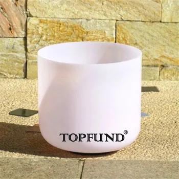 

TOPFUND Pink Gemstone Fused Clear A# Pineal Chakra Crystal Singing Bowl 7''