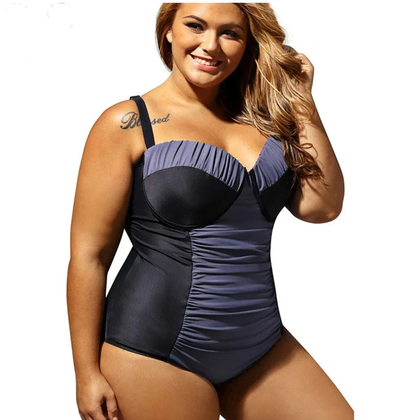 Plus Size Swimwear Female Underwire Super Push Up One ...