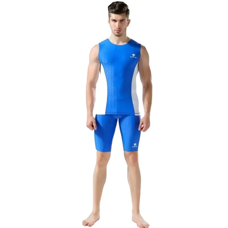 

2018 Arena Shark Skin Swimwear Pool Plus Size Adult Boy Men Two Piece Sport Surf Swim Snorkel Bathing Suit Swimsuit Tracksuit