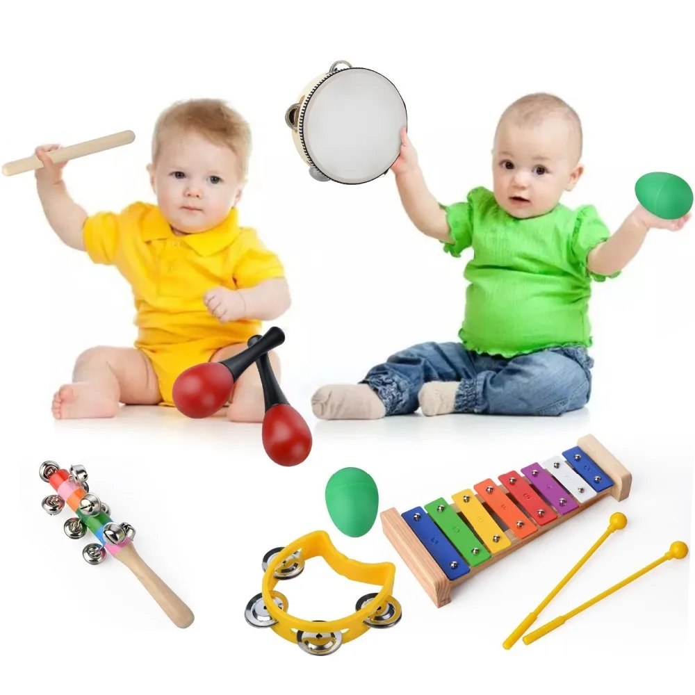20 шт. детские музыкальные набор инструментов ритм и Музыка образование игрушечные лошадки группа набор малышей деревянная перкуссия