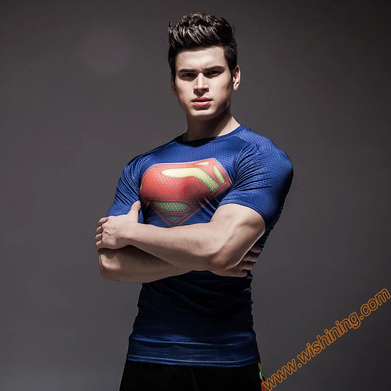 Компрессионные футболки с изображением Капитана Америки, Бэтмена, Супермена, Халка, супергероя, Человека-паука, вспышки, Железного человека, сжатые футболки - Цвет: 11