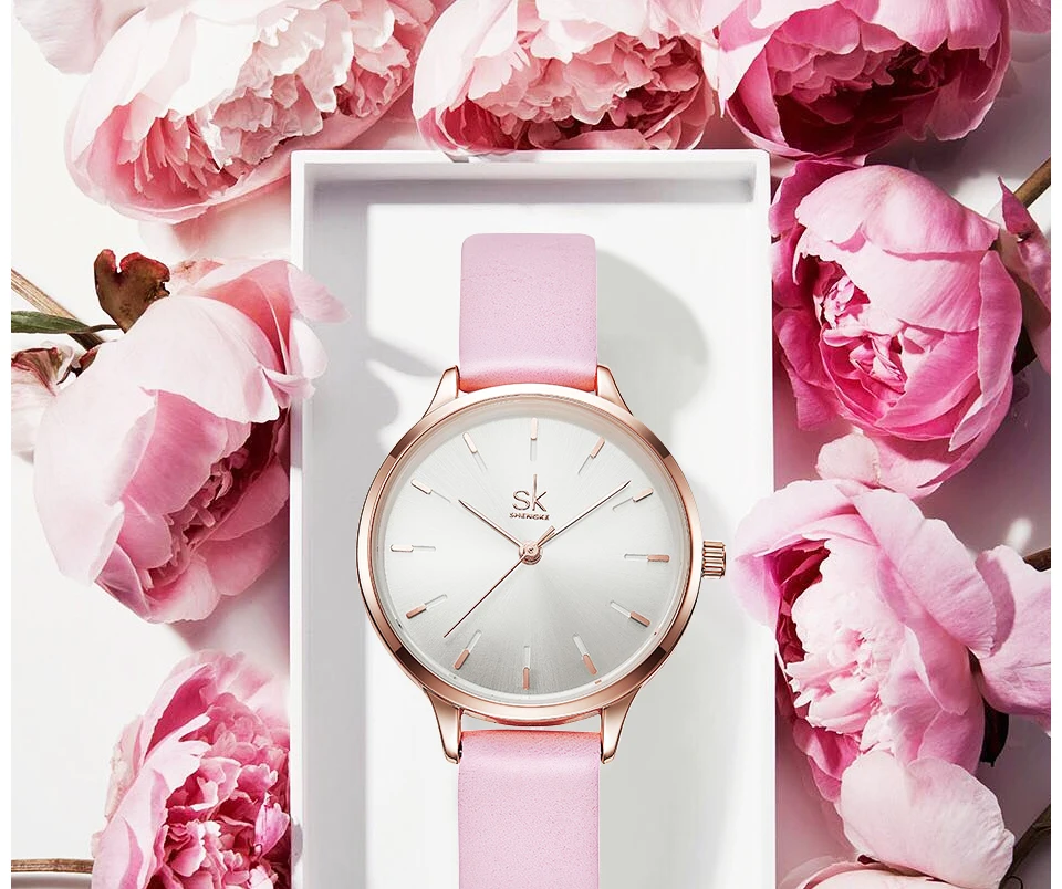 Shengke, модные брендовые женские часы, цветные, повседневные, с кожаным ремешком, женские кварцевые часы, Reloj Mujer SK, женские наручные часы