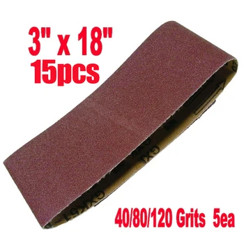 

15 Pcs/Set Grit Sanding Belt Grits Sanding Belts Aluminium Oxide Mixed Sander Abrasive for Wood Soft Metal Polishing Grinder