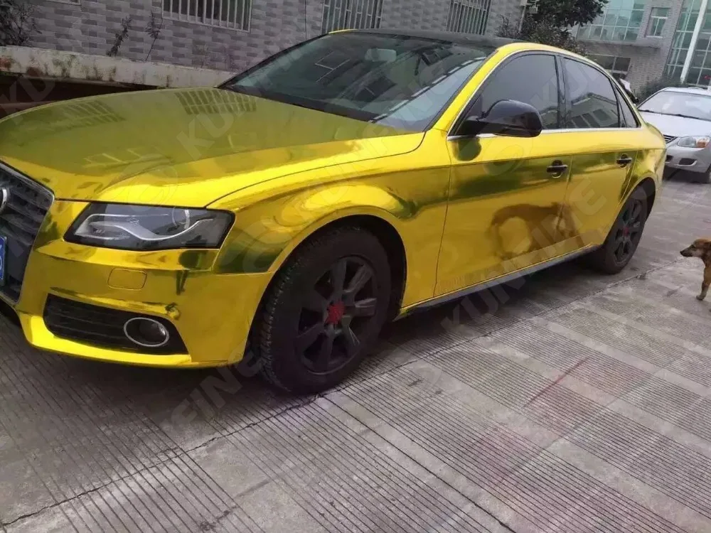 Автомобильный Стайлинг Обёрточная бумага хром золото Автомобильная виниловая