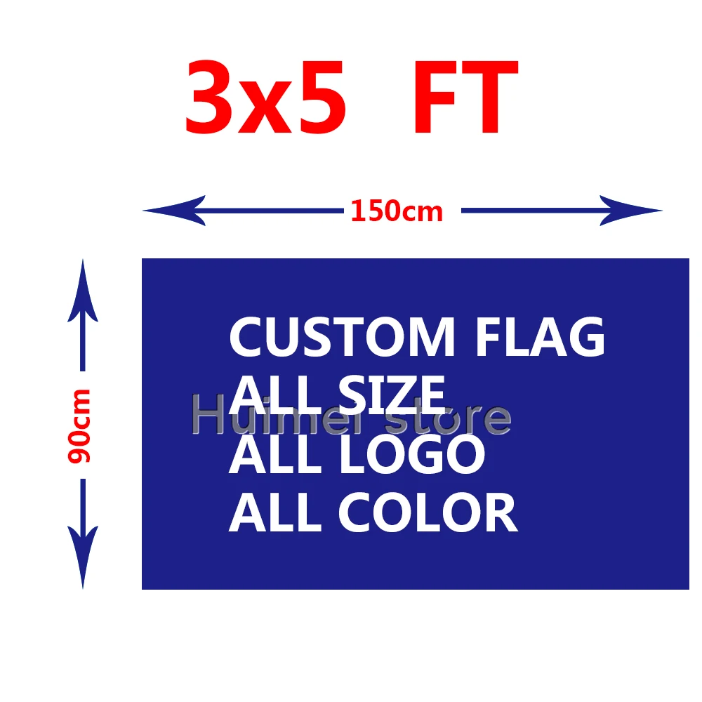 Custom Double Side Flag 150x90cm 3x5ft 130g 100d Polyester All Logo All Color Royal Flag In